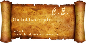 Christian Ervin névjegykártya